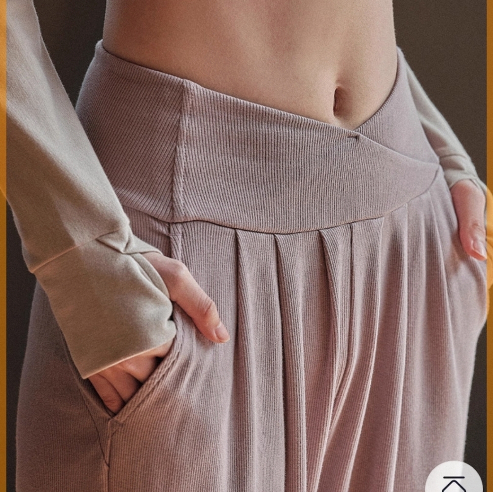BROWN Ribbed Jogger Yoga Pants